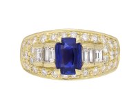 Bulgari sapphire and diamond cluster ring, Italian, circa 1970. Hatton garden