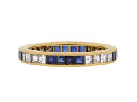 Oscar Heyman sapphire and diamond full eternity band, American