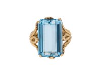 Chaumet aquamarine ring, French, circa 1945. hatton garden