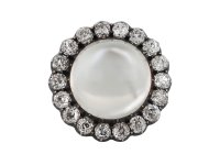 Moonstone diamond brooch/pendant, circa 1880.