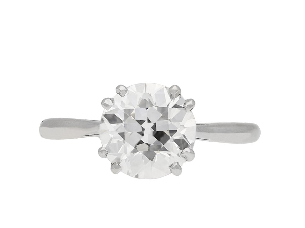 Diamond solitaire ring, English, circa 1950.  Hatton Garden