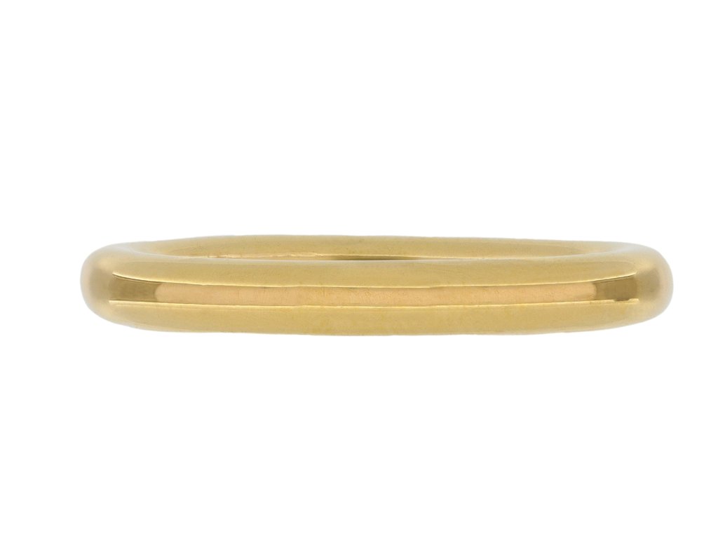 Yellow gold wedding band, English, 1950 hatton garden