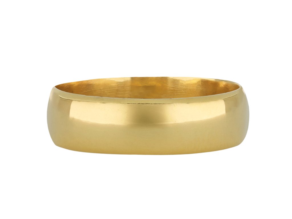 Yellow gold wedding band, English, 1856