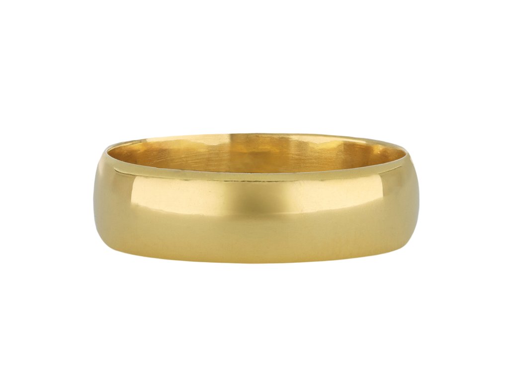 Yellow gold wedding band, English, 1898