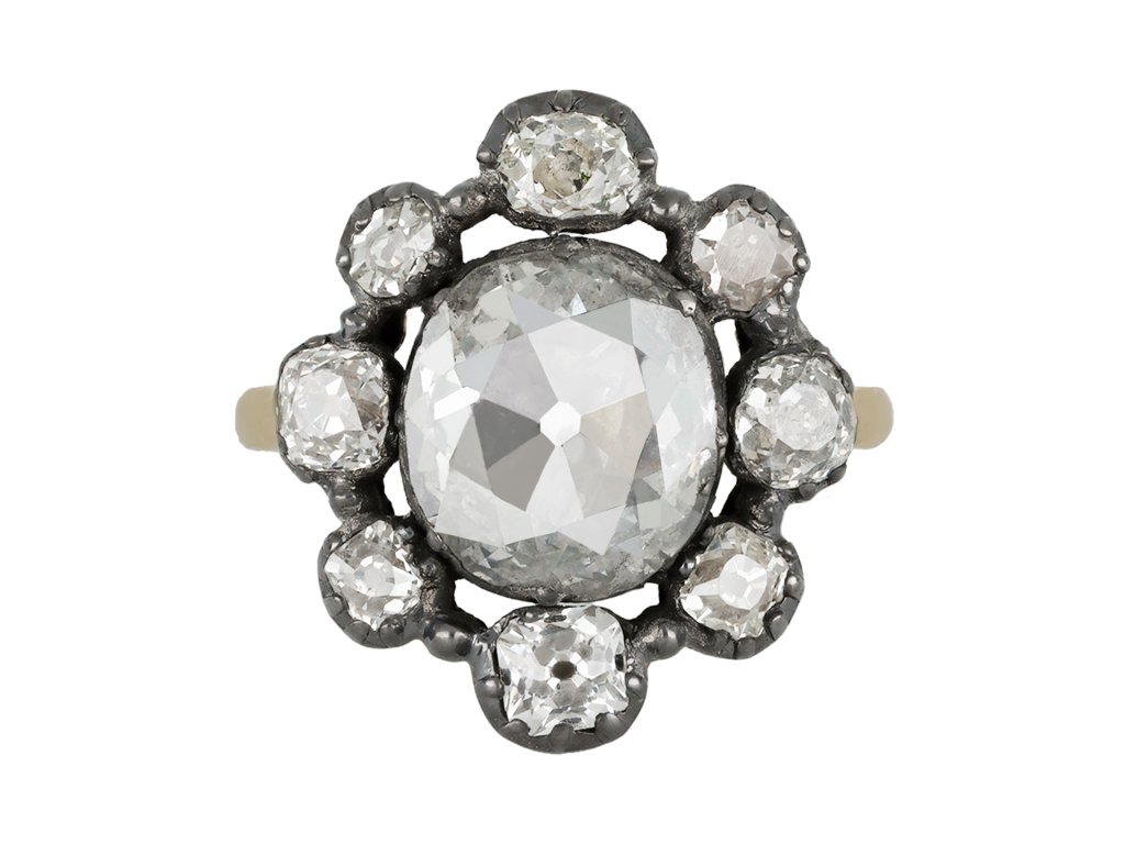 Georgian diamond cluster ring, circa 18th century. hatton garden