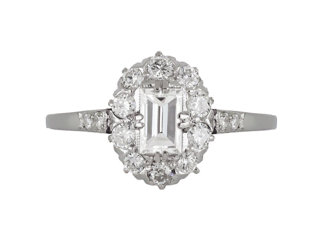 Diamond coronet cluster ring by Gustav Dahlgren, Swedish, 1936 hatton garden