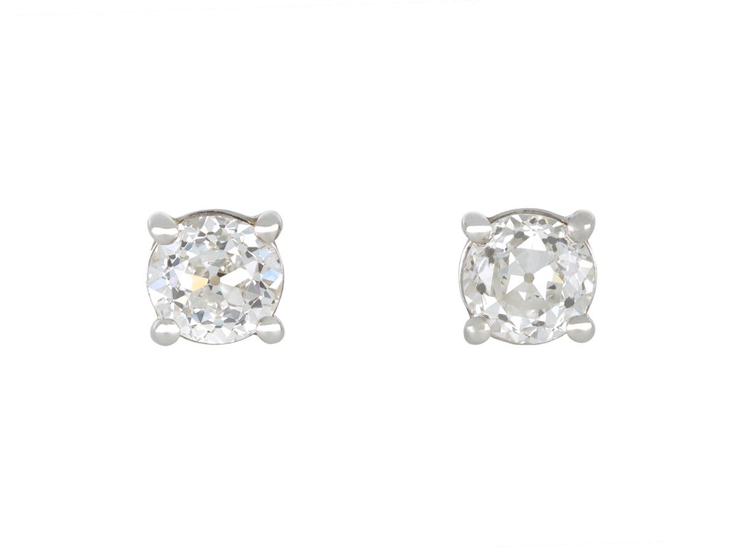 Old cut diamond stud earrings.