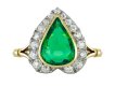 Antique emerald and diamond cluster ring berganza hatton garden