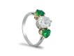 Drop shape old mine diamond and emerald ring. hatton garden