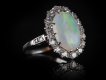 Opal and diamond cluster ring, circa 1920.