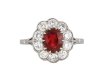 Burmese ruby and diamond coronet cluster ring, circa 1935.