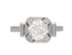 Vintage flanked solitaire diamond ring berganza hatton garden