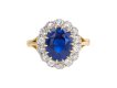 Ceylon sapphire and diamond cluster ring berganza hatton garden