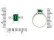 Colombian emerald and diamond flank solitaire ring hatton garden