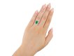 Colombian emerald and diamond flank solitaire ring hatton garden