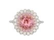 Padparadscha Ceylon sapphire diamond cluster ring hatton garden