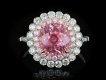 Padparadscha Ceylon sapphire diamond cluster ring hatton garden