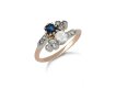 Sapphire and diamond crossover ring, circa 1910. Hatton Garden