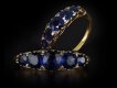 Victorian sapphire five stone ring, circa 1900.