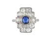 Art Deco sapphire and diamond cluster ring, circa 1925.