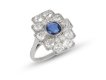 Art Deco sapphire and diamond cluster ring, circa 1925.