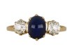 Sapphire and diamond three stone ring. hatton garden