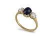 Sapphire and diamond three stone ring. hatton garden