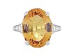 Topaz and diamond flanked solitaire ring,hatton garden