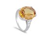 Topaz and diamond flanked solitaire ring,hatton garden