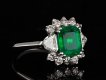 Colombian emerald and diamond cluster ring, French, hatton garden