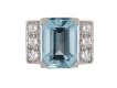 Aquamarine and diamond ring, Swedish, 1972. hatton garden