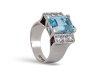 Aquamarine and diamond ring, Swedish, 1972. hatton garden