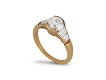 Vintage diamond flanked solitaire ring, circa 1970. hatton garden