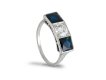 Art Deco diamond and sapphire three stone ring, circa 1920. hatton garden