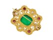 Colombian emerald, diamond and ruby cannetille brooch, circa 1830.