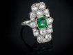 Colombian emerald and diamond cluster ring, circa 1925.