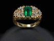 Colombian emerald and diamond carved ring, English, circa 1890.Colombian emerald and diamond carved ring, English, circa 1890.