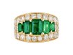 Emerald and diamond cluster ring, Italian, circa 1965. hatton garden