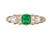 Emerald and diamond carved ring, circa 1890. hatton garden