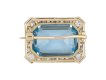 Aquamarine and diamond brooch, circa 1915. hatton garden