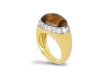 Kutchinsky tiger's eye and diamond ring, 1972. hatton garden