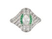 Edwardian diamond and emerald cluster ring, English, circa 1910.