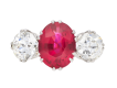 Natural Burmese ruby and diamond ring, circa 1915. Hatton garden