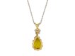 Yellow sapphire and diamond drop necklace, English. hatton garden