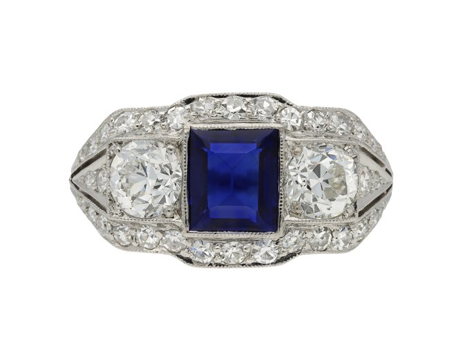 Art Deco sapphire and diamond ring hatton garden