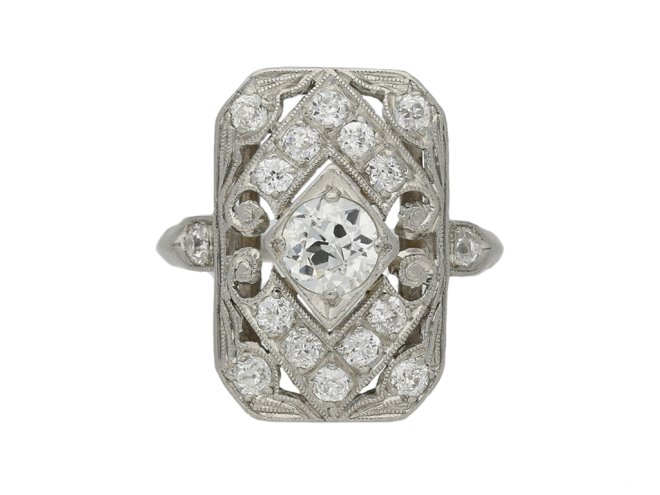 Art Deco diamond cluster ring berganza hatton garden