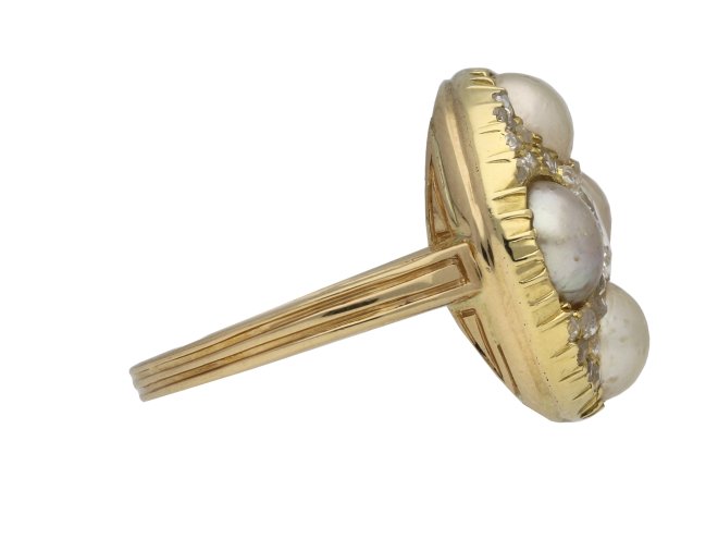 Victorian pearl and diamond cluster ring berganza hatton garden