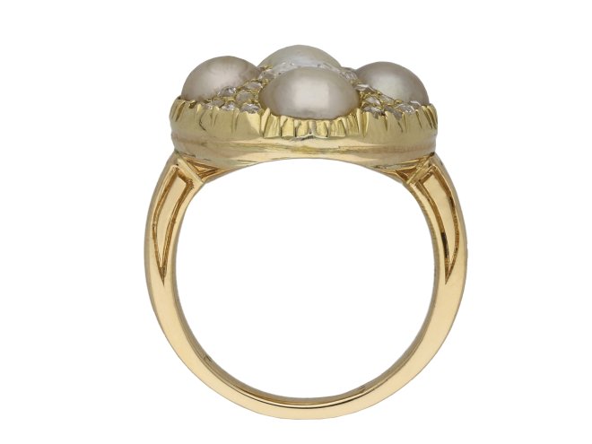 Victorian pearl and diamond cluster ring berganza hatton garden