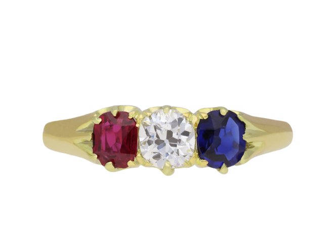 Antique sapphire, ruby and diamond ring, circa 1900 hatton garden