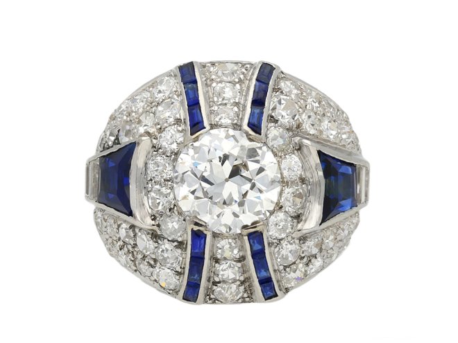 Art Deco sapphire and diamond ring berganza hatton garden